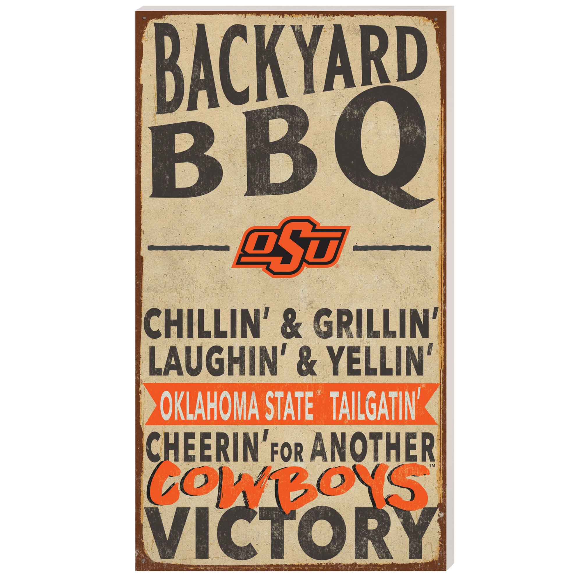 Oklahoma State Cowboys 11'' x 20'' Indoor/Outdoor BBQ Sign