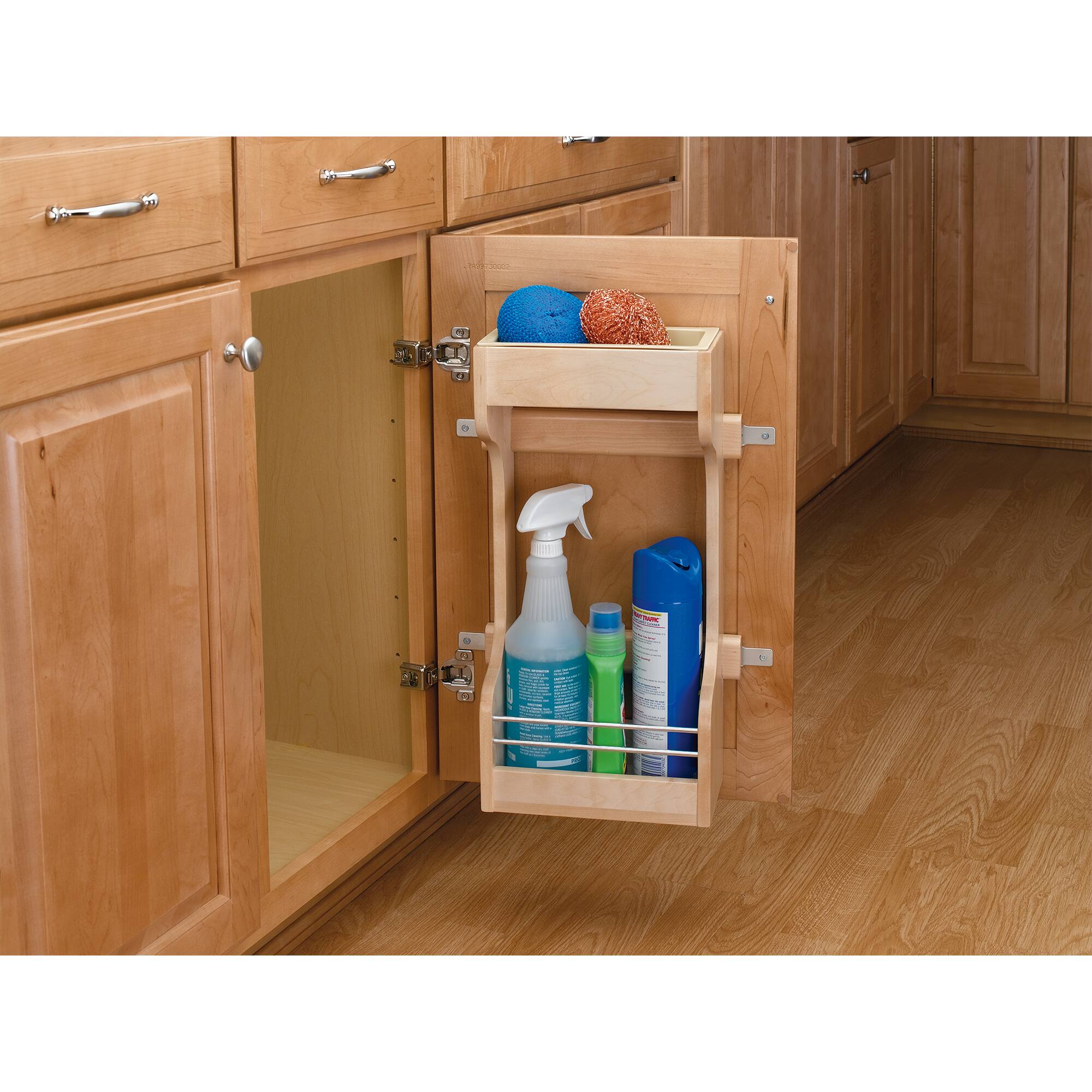 Alt View 1. Rev-A-Shelf - Rev-A-Shelf Door Mount Sink Base Cabinet Storage Organizer, Wood, 4SBSU-21 - Light brown.