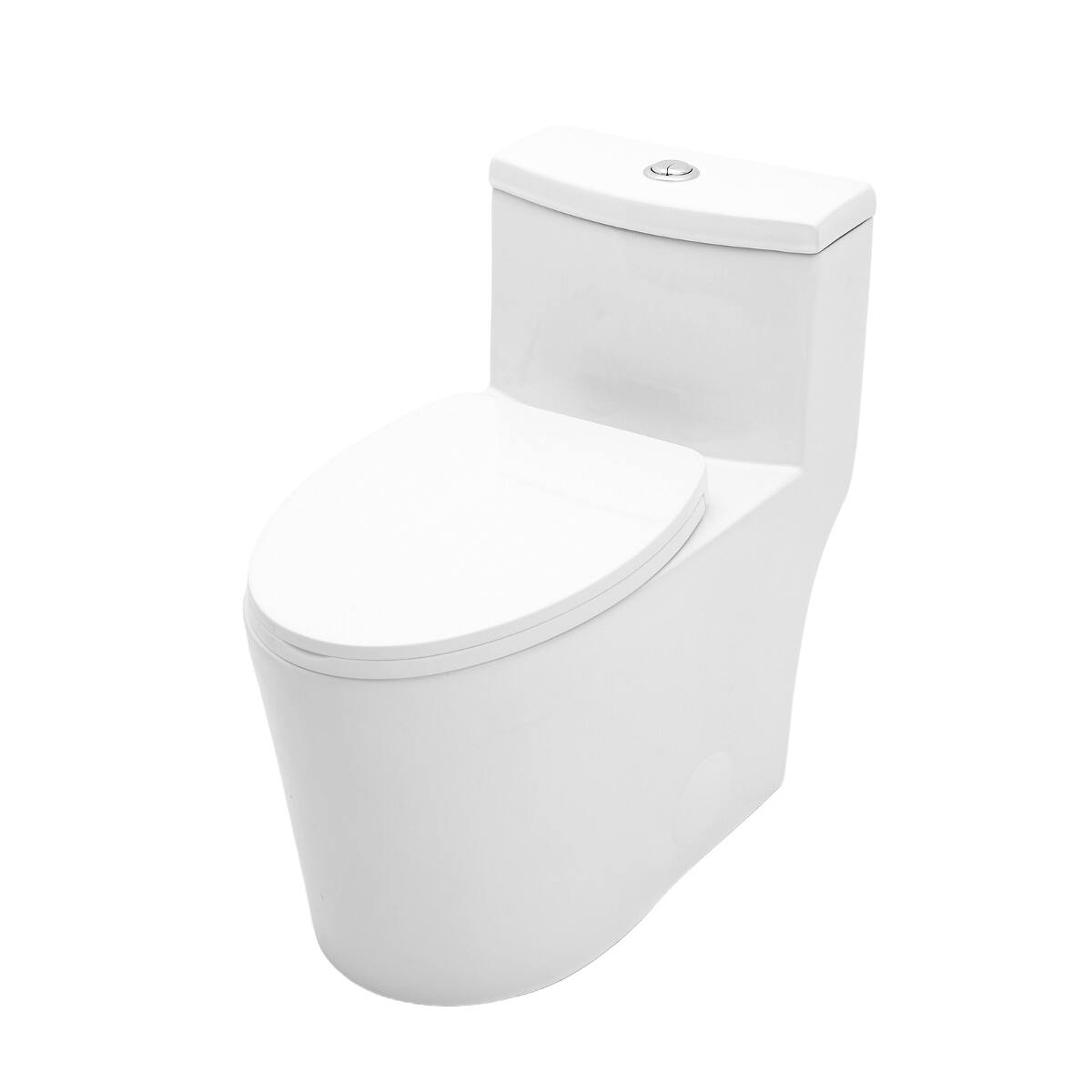 Alt View 7. Loheer - Loheer One Piece Ceramic Toilet, Dual Flush, Elongated Bowl, Twelve Inch Rough In - White.
