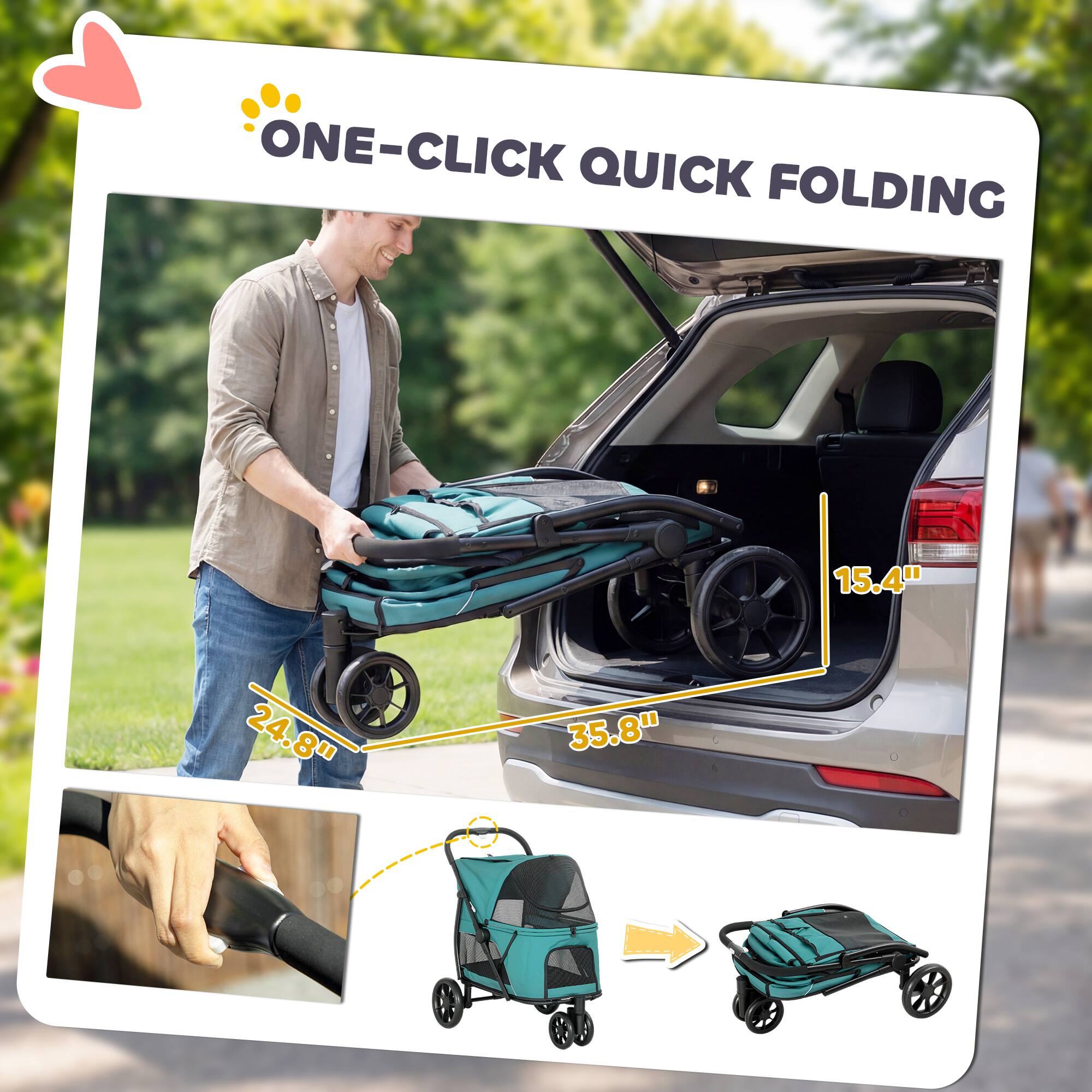 ONE-CLICK QUICK FOLDING

15.4" 24.8" 35.8"