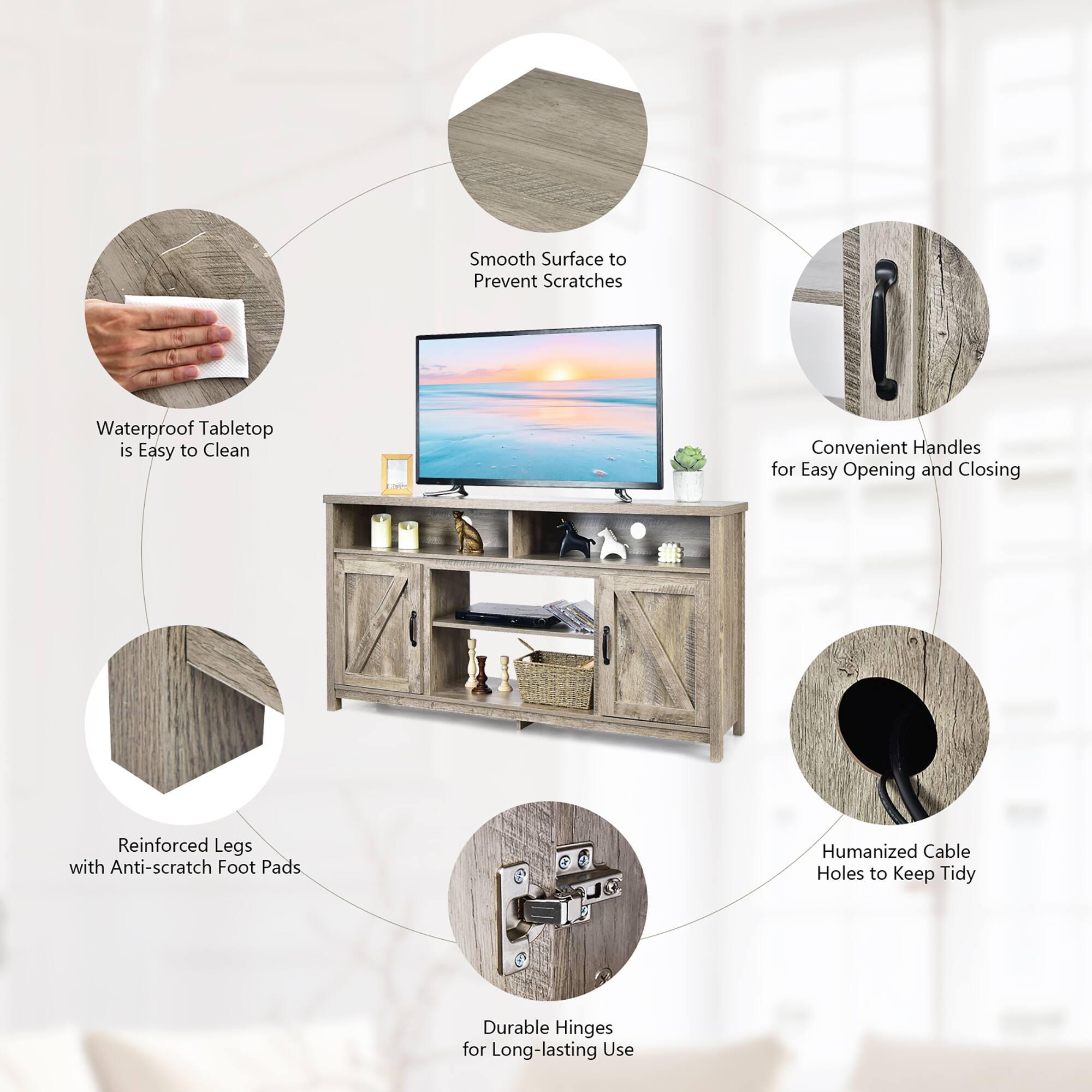 - Smooth Surface to Prevent Scratches
- Waterproof Tabletop is Easy to Clean
- Convenient Handles for Easy Opening and Closing
- Reinforced Legs with Anti-scratch Foot Pads
- Humanized Cable Holes to Keep Tidy
- Durable Hinges for Long-lasting Use