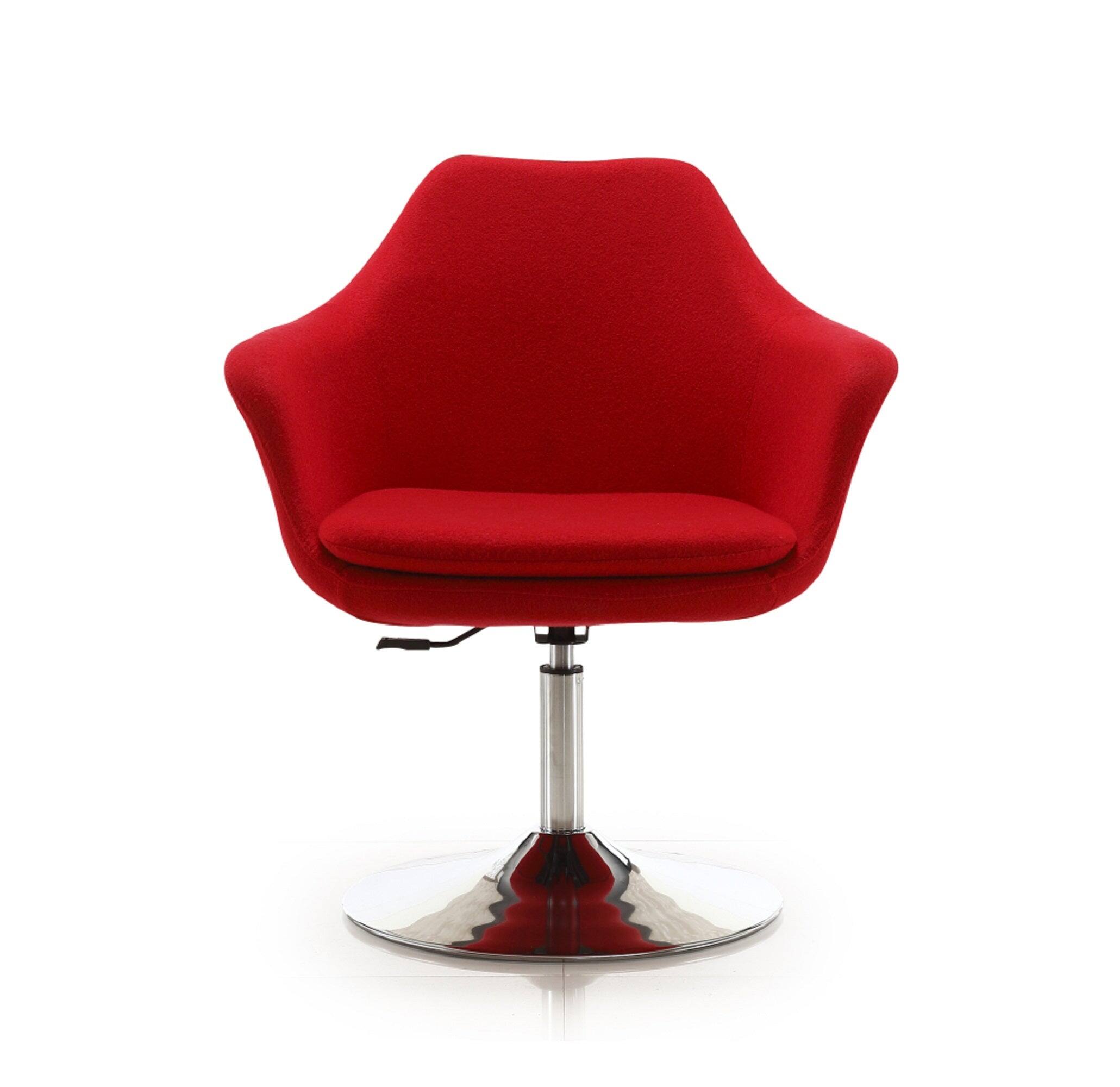 Alt View 1. Manhattan Comfort - Kinsey Modern Wool Blend Swivel Lounge Chair - Set of 2 - Red.