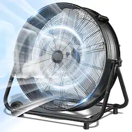 Nordic Hygge - 30 in. 14000 CFM Heavy Duty 3-Speed Industrial Drum Fan with 360-Degree Tilt in Black