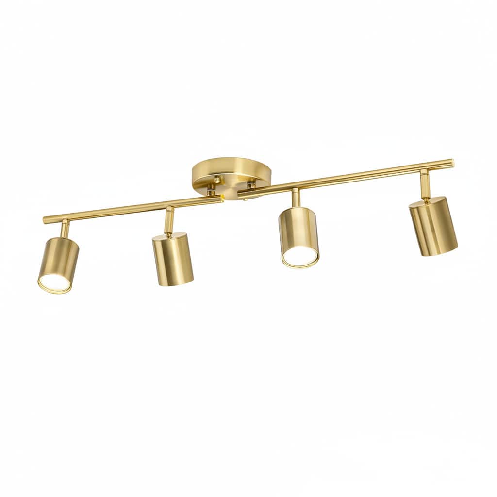 Dazzed Corner - 4-Light Track Lightings Fixtures Ceiling with Foldable Arms - Gold