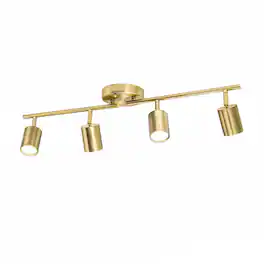 Dazzed Corner - 4-Light Track Lightings Fixtures Ceiling with Foldable Arms - Gold