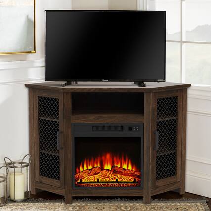 Front. Ihomeadore - 45" Media Console TV Stand For TVs Up To 50" With Fireplace Included - Brown.