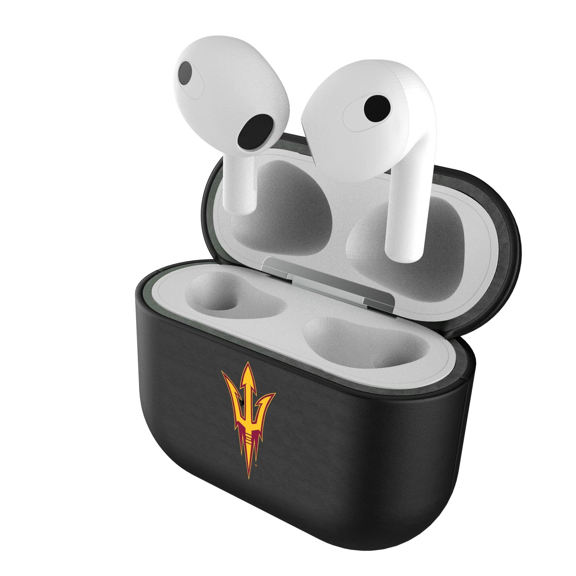 Alt View 3. Keyscaper - Arizona State Sun Devils Black Arizona State Sun Devils Insignia AirPods 3rd Gen Case Cover - Black.