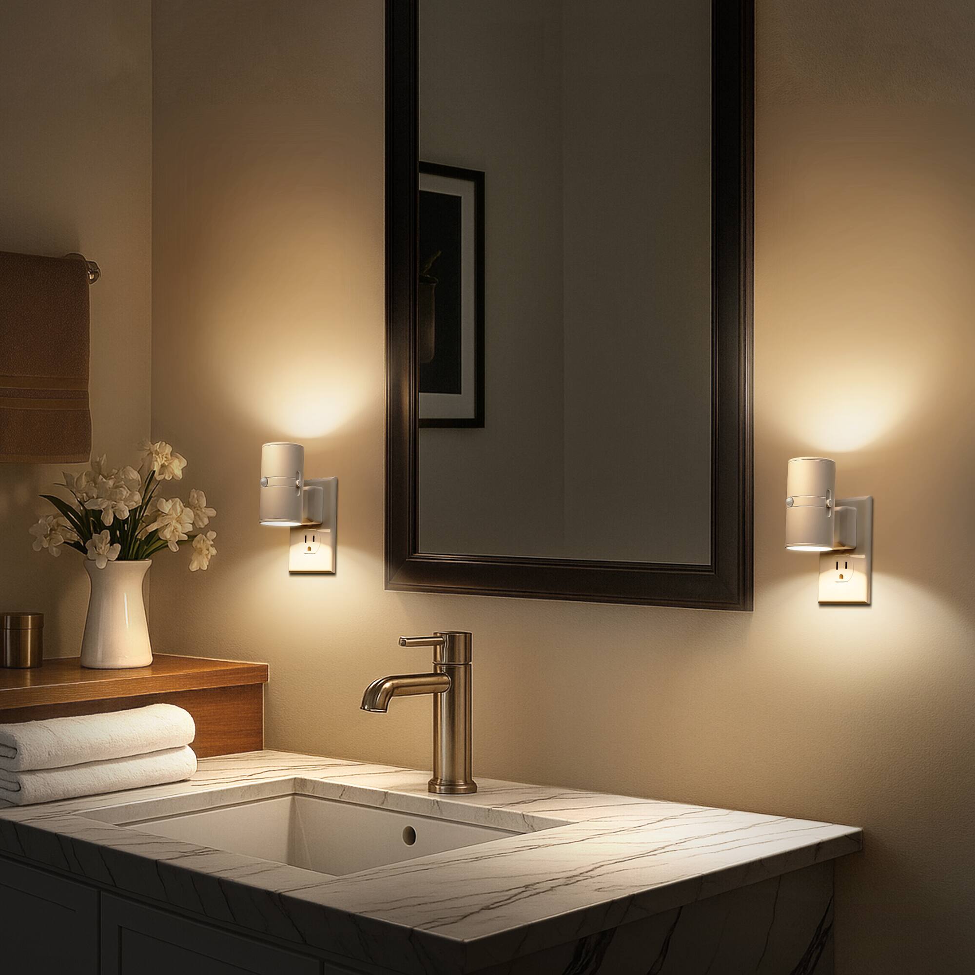 Jandcase 2 Pack 1W Plug in Motion Sensor Night Light, 3000K Warm Glow ...