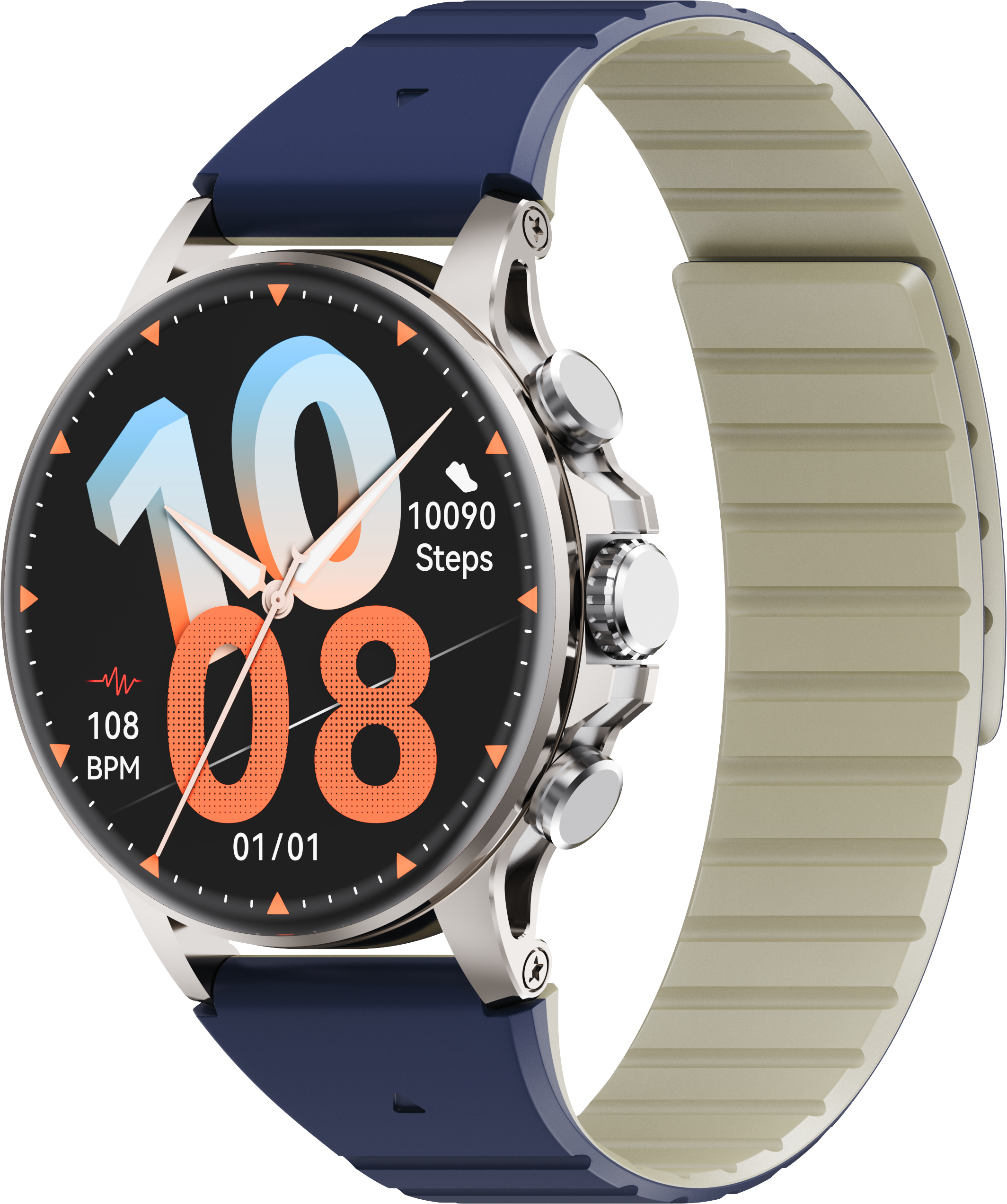 IMIKI - HOLO Ultra Smartwatch with Fitness Tracker, 3D Dynamic Dial, 1.6" AMOLED Display, Answer/Make Call, IP68 Waterproof - Silver - (2025)