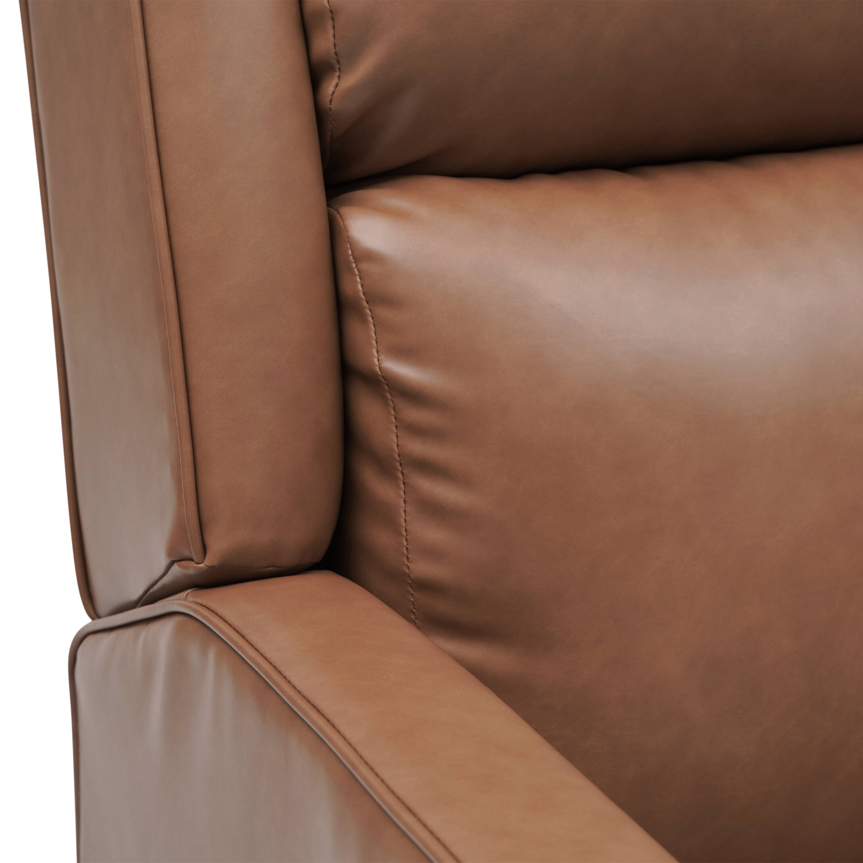 Alt View 10. Emma + Oliver - Mari Swivel Glider Rocker Recliner with USB/USB-C Charging Ports, Manual 270 Degree Swivel Recliner - Cognac LeatherSoft.