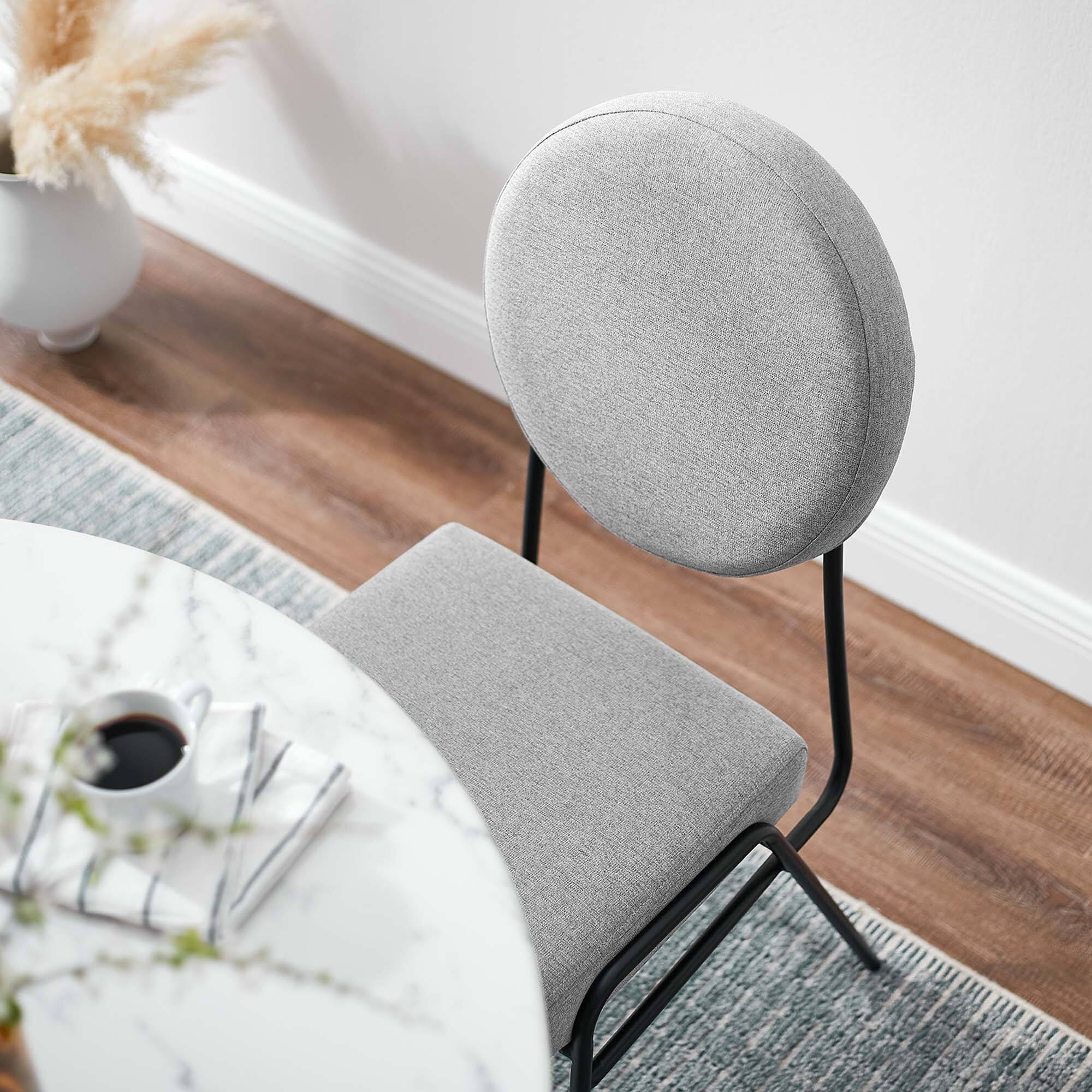 Alt View 1. Modway - Craft Upholstered Fabric Dining Side Chairs by Modway - Black Light Gray.