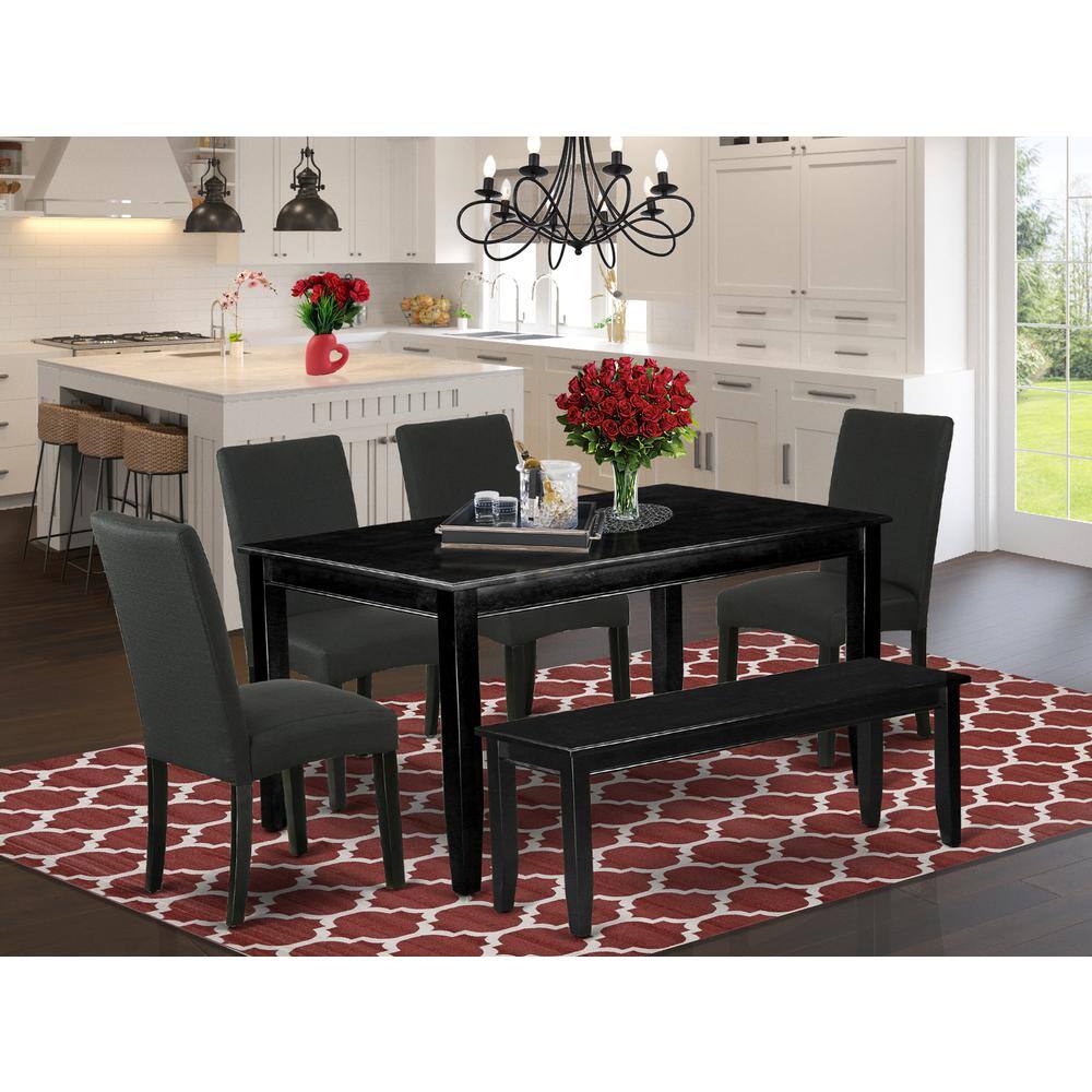 Left. East West Furniture - Dining Room Set Black - Brown.