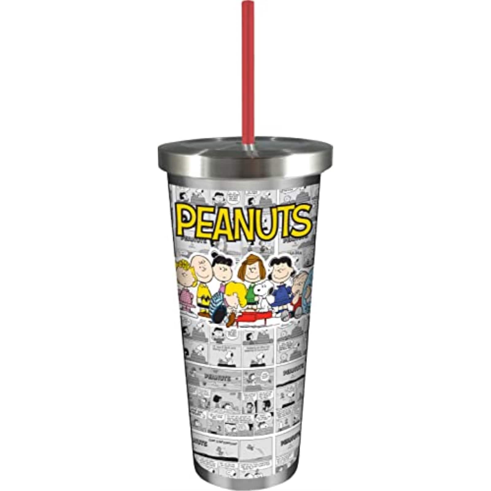 Spoontiques - Peanuts Double Wall Insulated Stainless Steel Tumbler Travel Cup with Straw 24 ounce - White price history on PriceWatchPro