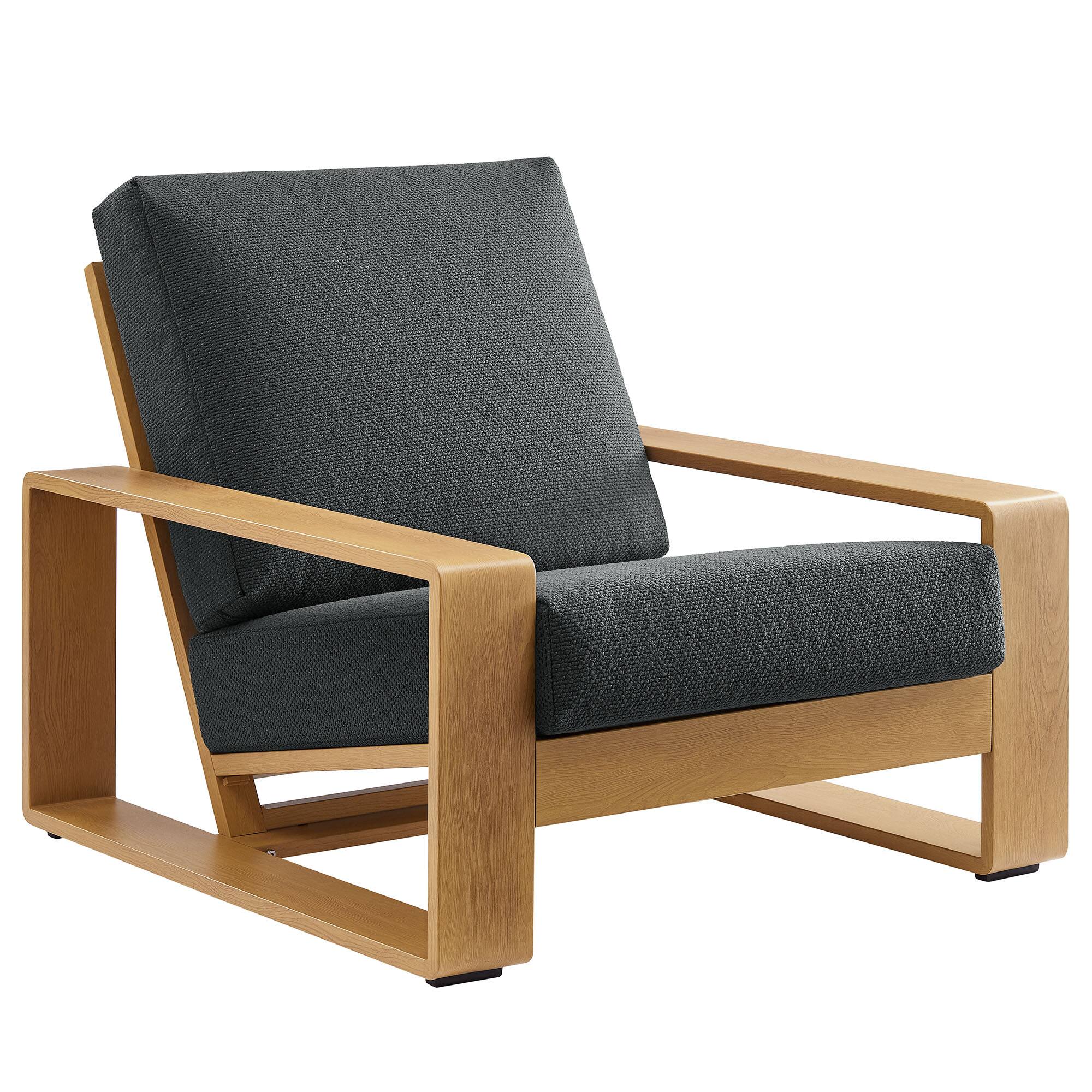 Left. Modway - Lirienne Outdoor Patio Aluminum Faux Wood Armchair by Modway - Charcoal Natural.