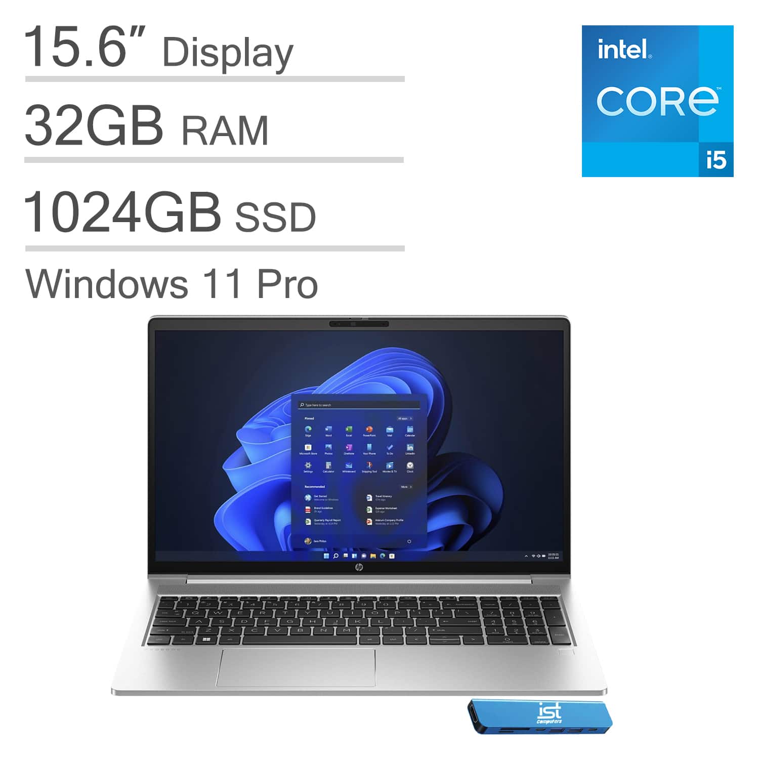 HP - ProBook 450 G10 15.6" FHD Laptop - Intel Core i5 - 32GB RAM - 1TB SSD - Windows 11 Pro - Silver