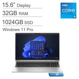 HP - ProBook 450 G10 15.6" FHD Laptop - Intel Core i5 - 32GB RAM - 1TB SSD - Windows 11 Pro - Silver