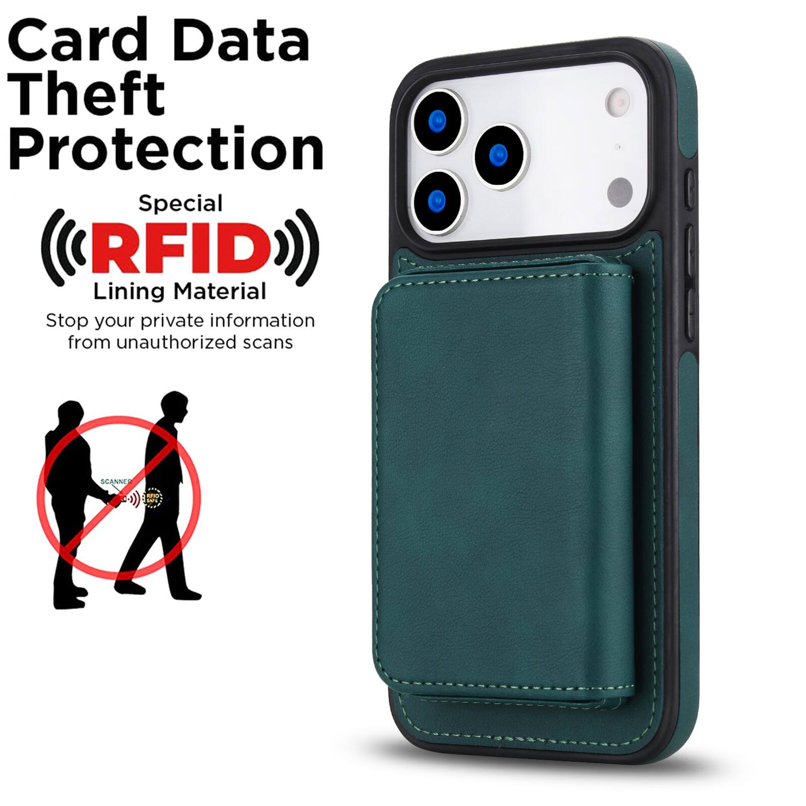Card Data Theft Protection  
Special RFID Lining Material  
Stop your private information from unauthorized scans