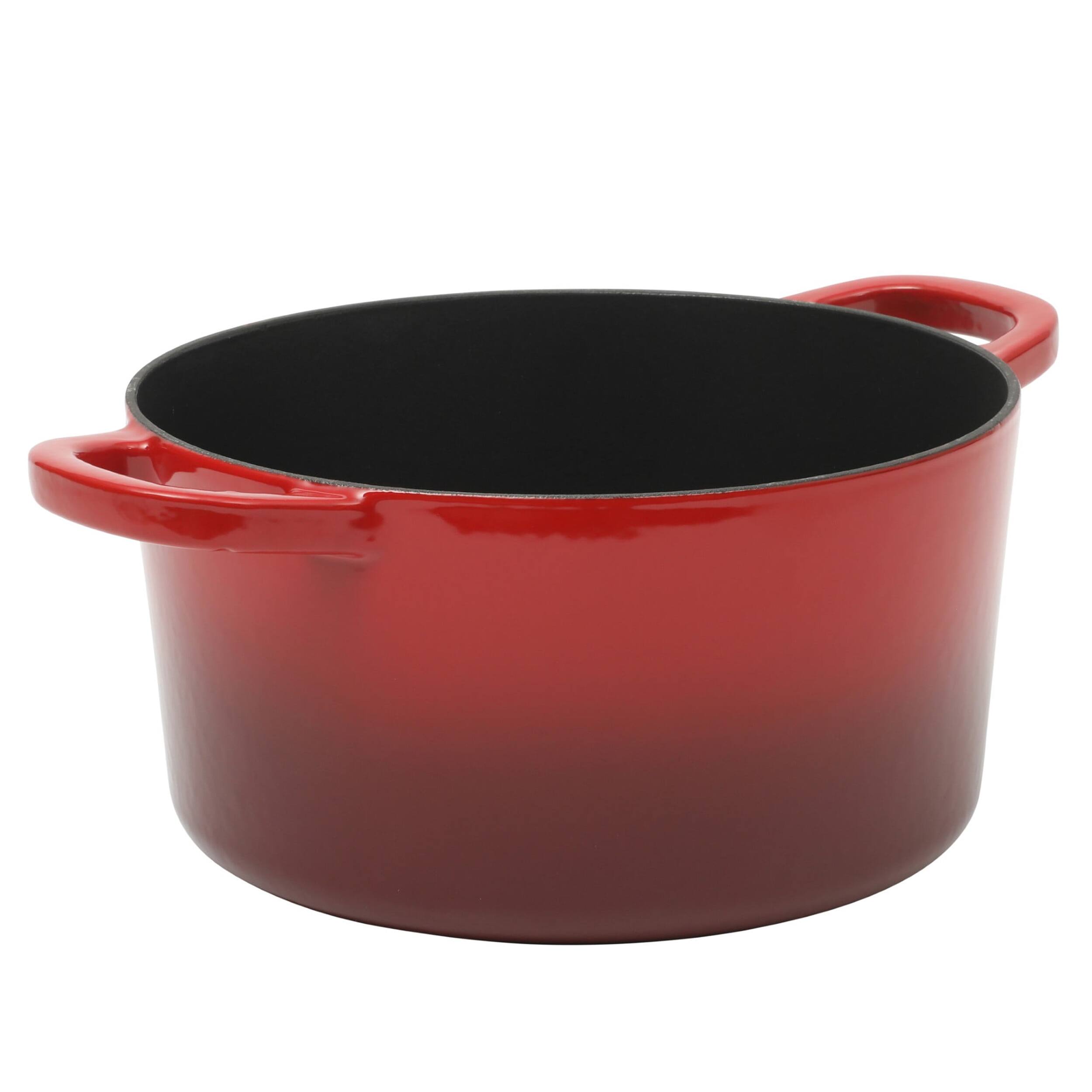 Alt View 1. Crockpot - Crock Pot 3 Quart Enameled Cast Iron Dutch Oven With Borosilicate Lid in Red - Red.
