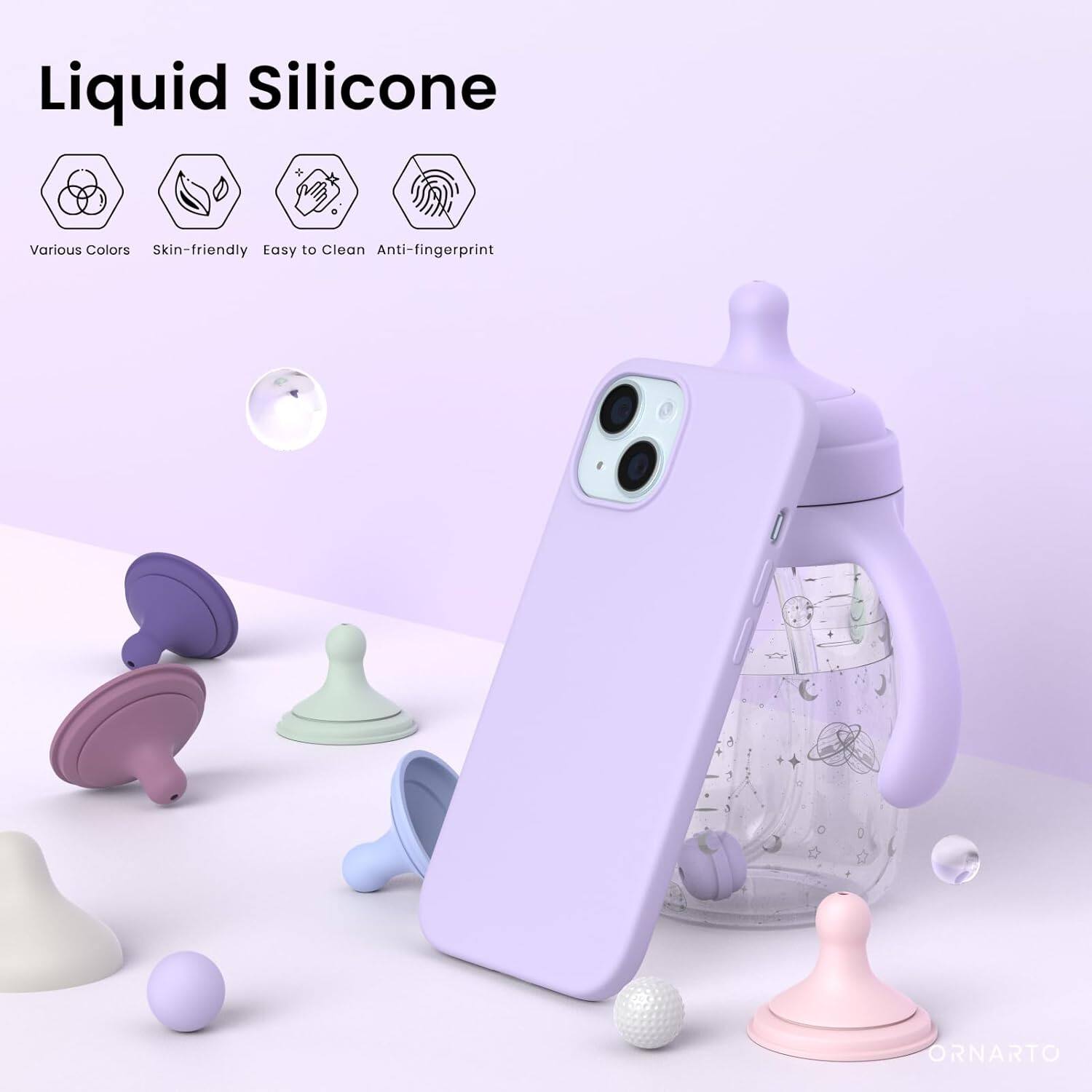 Liquid Silicone, Various Colors, Skin-friendly, Easy to Clean, Anti-fingerprint, ORNARTO