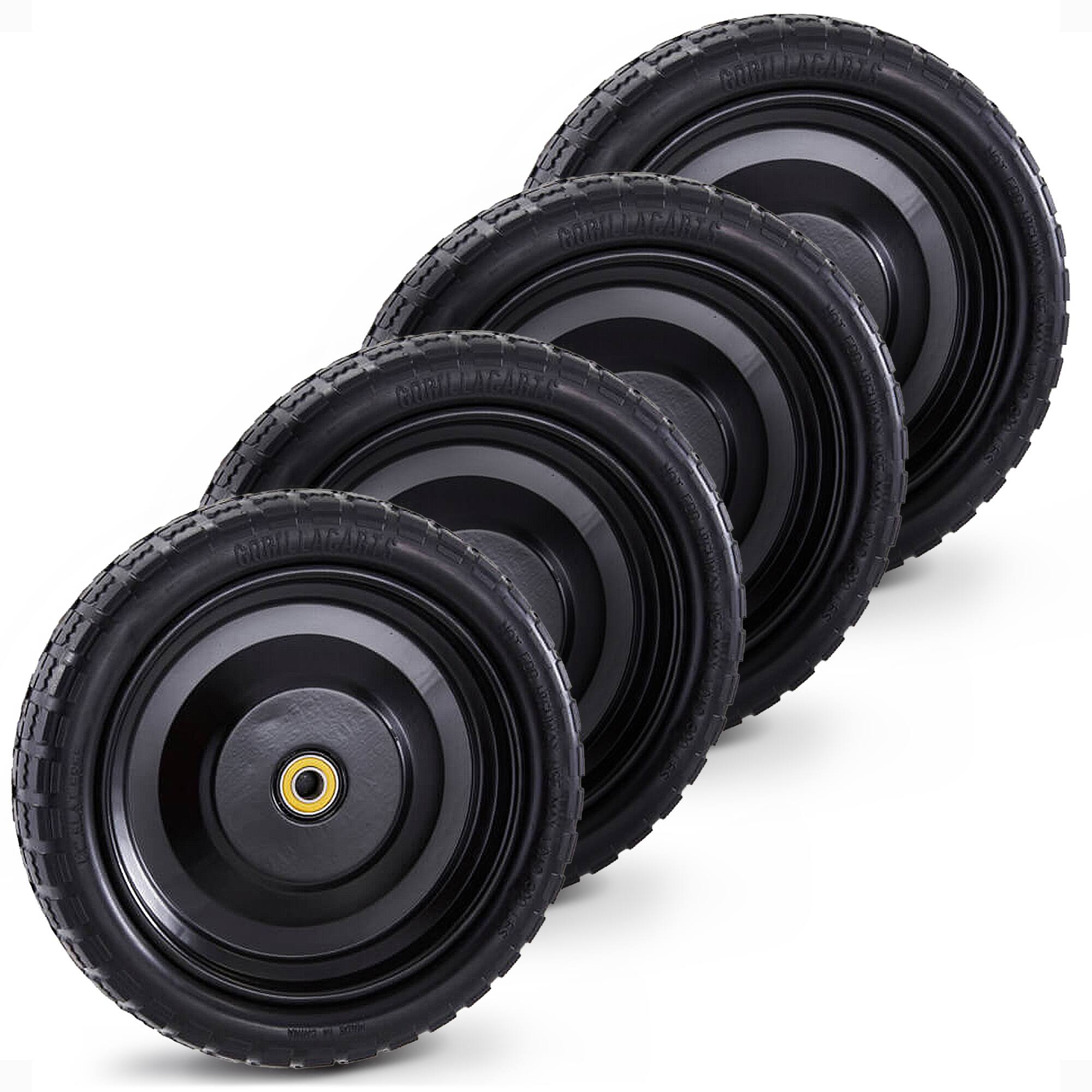 Gorilla Carts - GCT-13NF 13 Inch No Flat Replacement Tire for Utility Cart, 4 Pack - Black