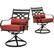 Alt View 19. Hanover - Montclair 7-Piece Dining Set with 6 Swivel Rockers and a 40" x 67" Dining Table - Chili Red/Brown.
