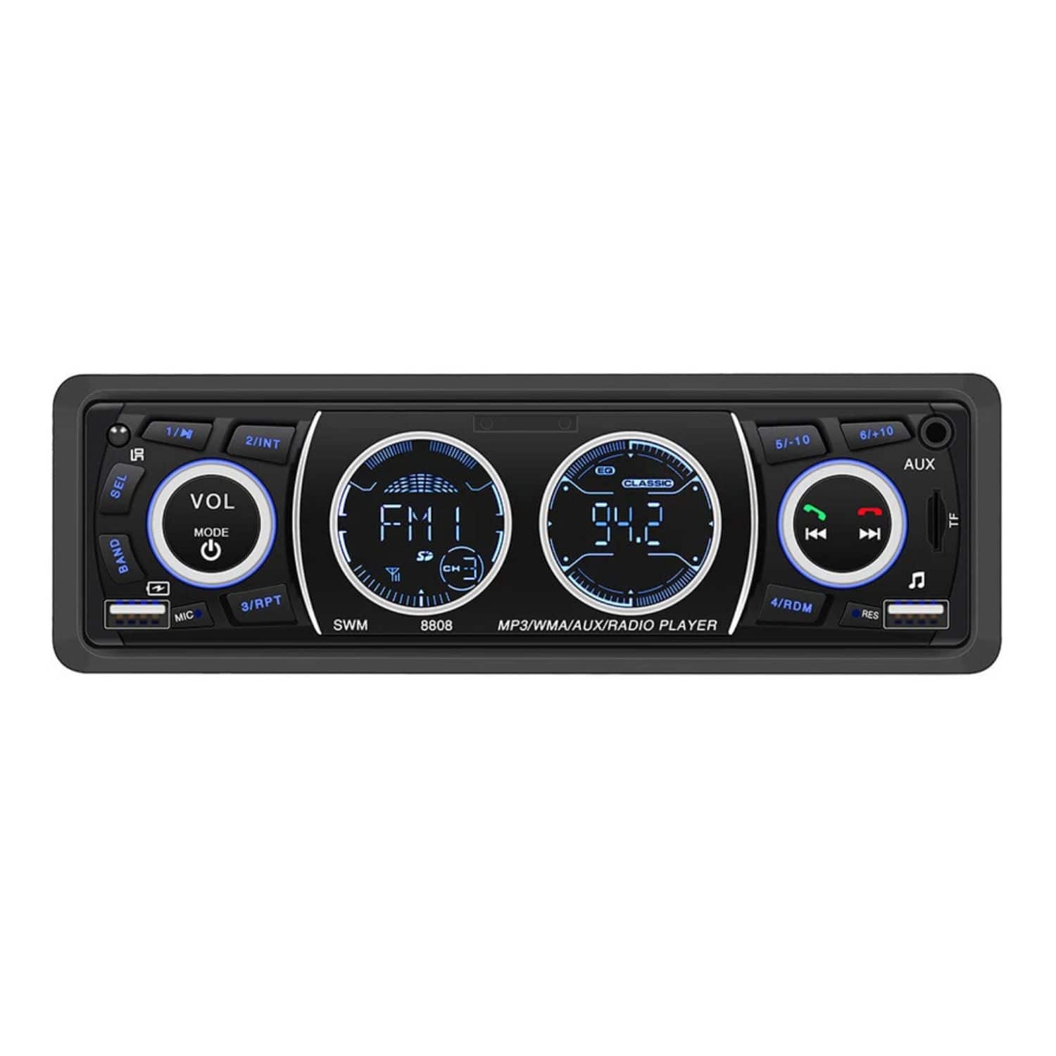 Stock Preferred - Bluetooth Stereo Car Radio Receiver — AM/FM, USB/SD/MP3, Hands-Free Wireless Audio