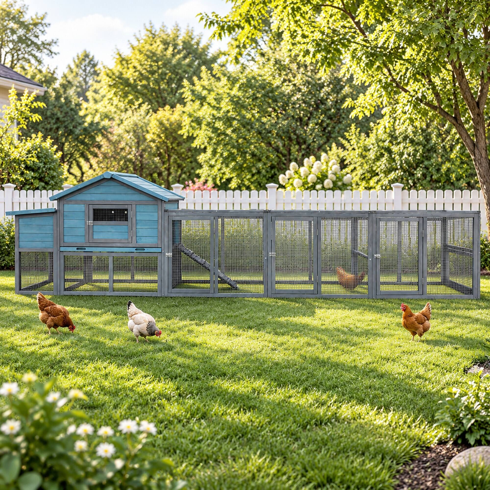 RYHNUYNE 141 in Wooden Chicken Coop, 21.2 sq ft Outdoor Hen House ...