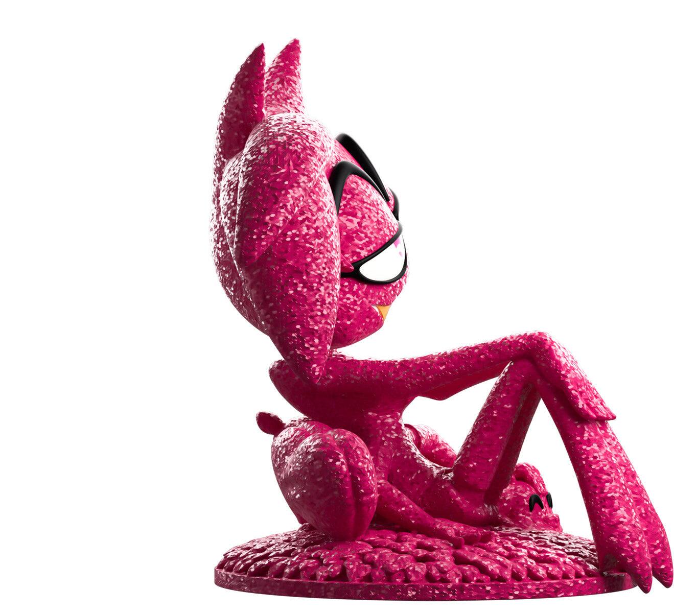 Alt View 4. Youtooz - Hazbin Hotel: Glitter Angel Dust Vinyl Figure #15 Shopverse Exclusive.