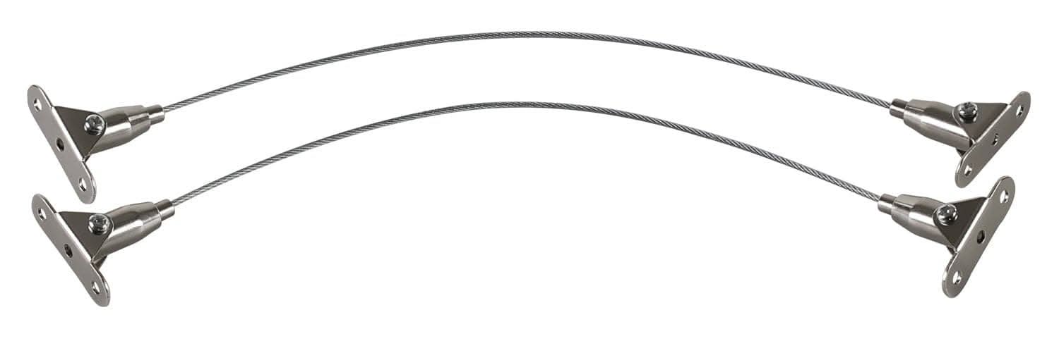 Left. Mount-It! - Furniture Child Safety Straps with Adjustable Length and Heavy‑Duty Anchoring Hardware for Tip Prevention - Silver.