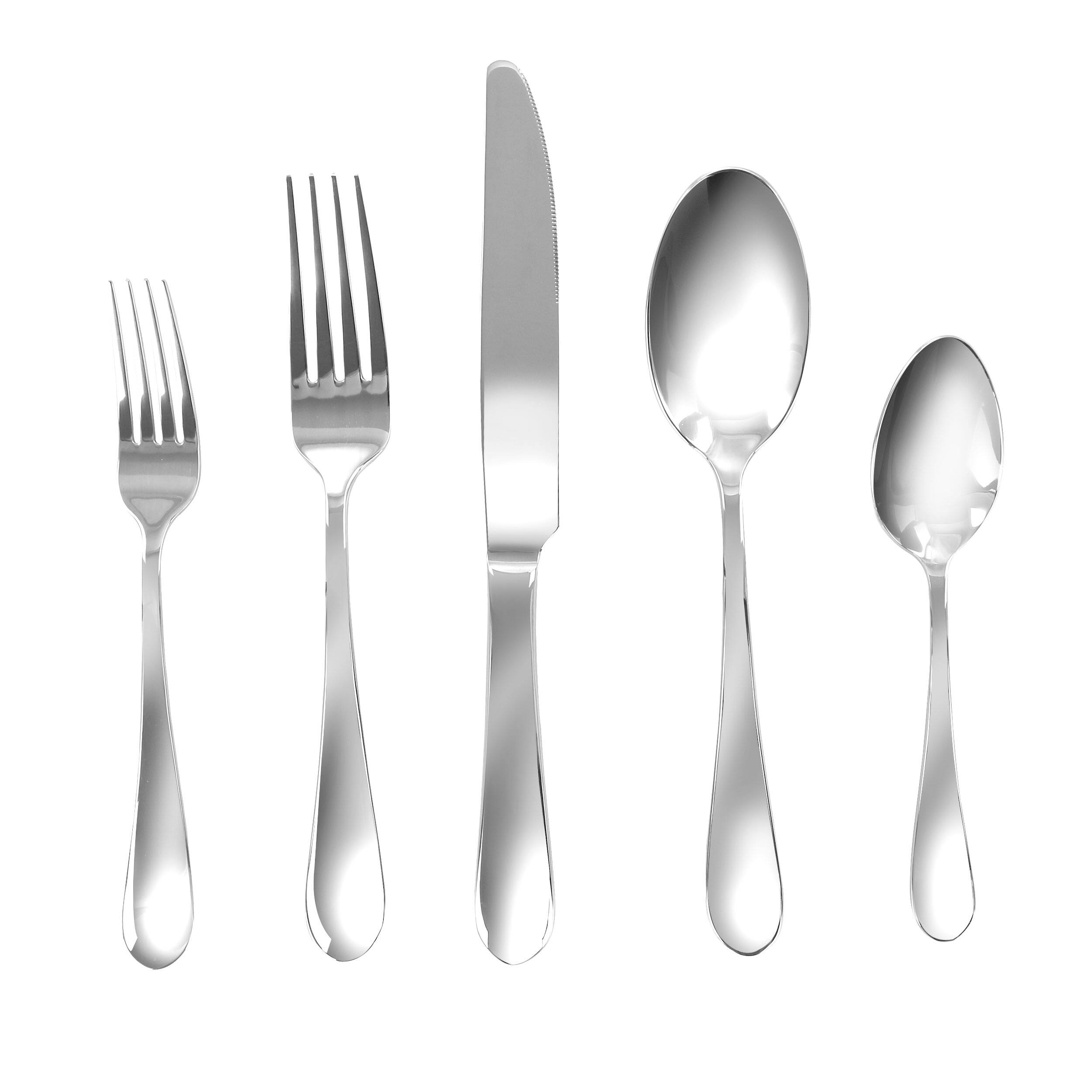 Alt View 4. Martha Stewart - Martha Stewart Sutton 20 Piece Stainless Steel Flatware Set - Silver.