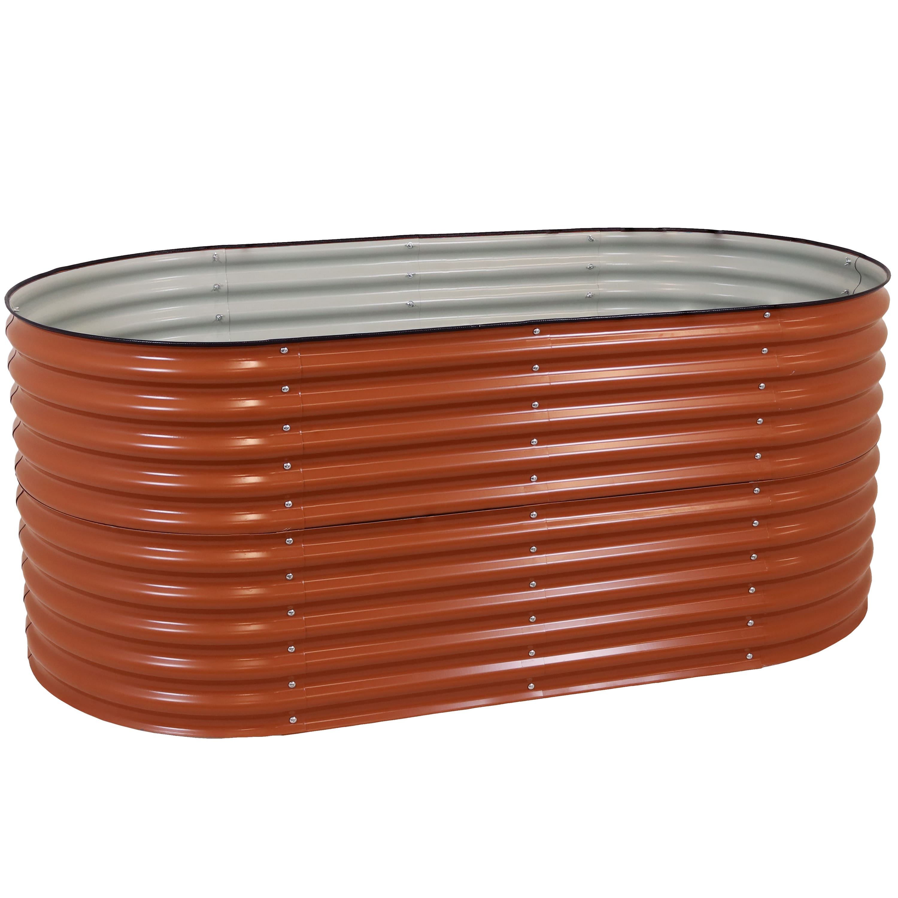 Sunnydaze - Galvalume Steel Oval Raised Garden Bed - 79 in x 32 in - Brown price history on PriceWatchPro