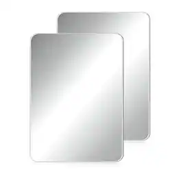 Live At Space - 2 Magnetic Locker Mirror Small Real Glass School Rectangular Makeup For Bathroom Household Refrigerator Cabinet(4 X 5.8 - 4 x 5.8 Inches