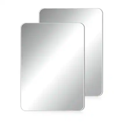 Front. Live At Space - 2 Magnetic Locker Mirror Small Real Glass School Rectangular Makeup For Bathroom Household Refrigerator Cabinet(4 X 5.8 - 4 x 5.8 Inches.
