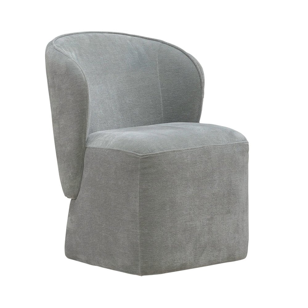 Liberty Furniture Industries - Accent Dining Chair with Castors - Rounded Arm - Sapphire Upholstry - Gray