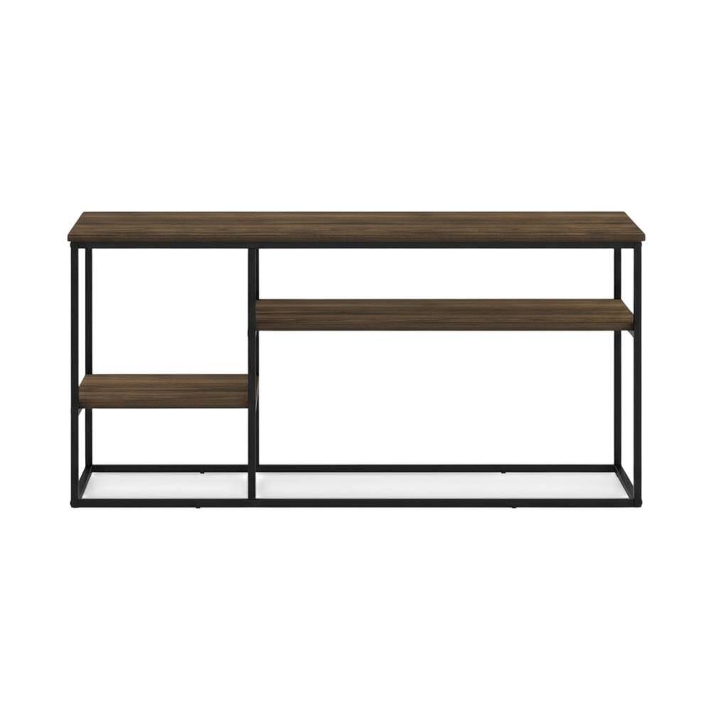 Alt View 3. FurniFact - Modern TV stand, up to 50-inch TVs in Columbia Walnut finish, composite wood - Brown Black.