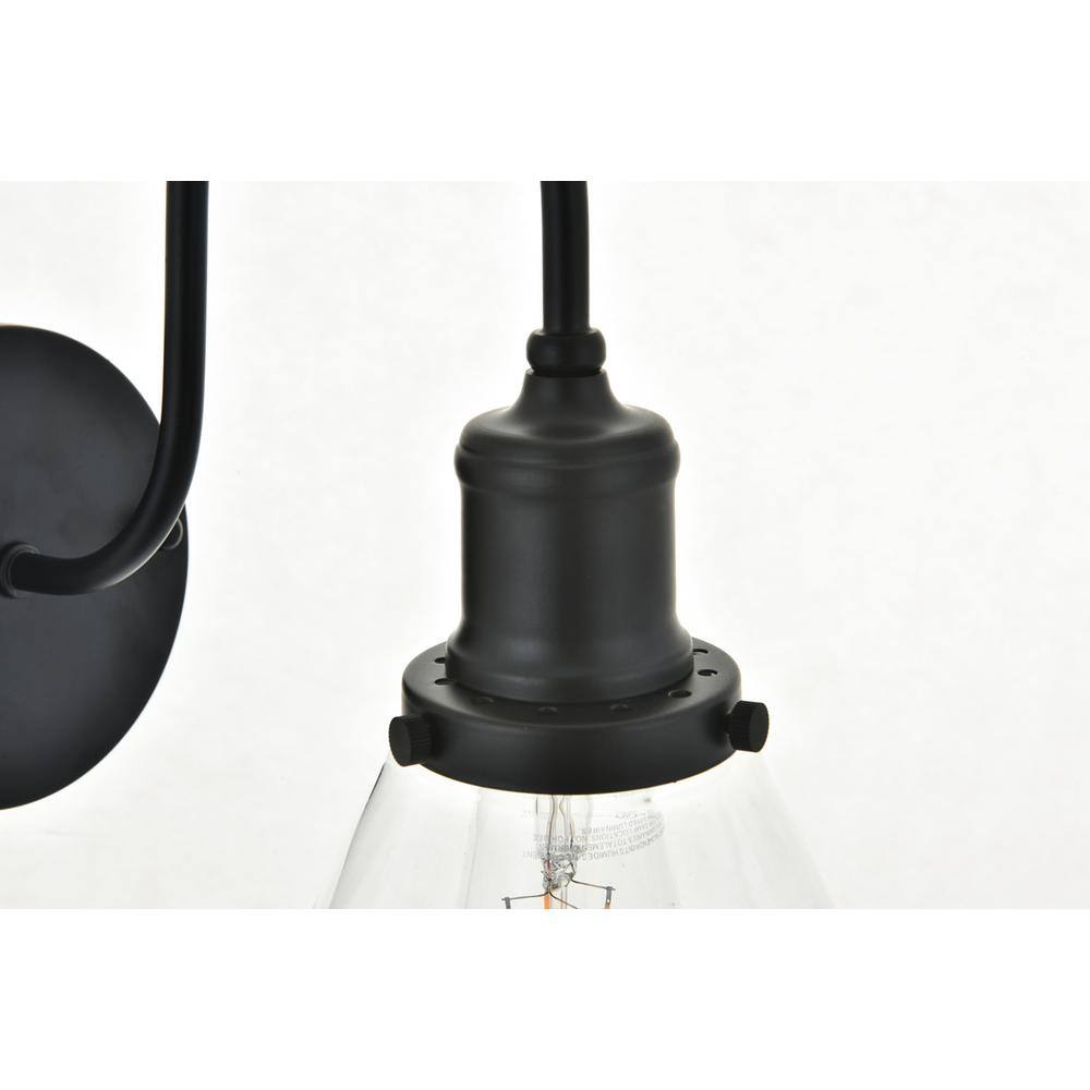 Alt View 2. Living District - Histoire 1 light black Wall Sconce - Black And Clear.