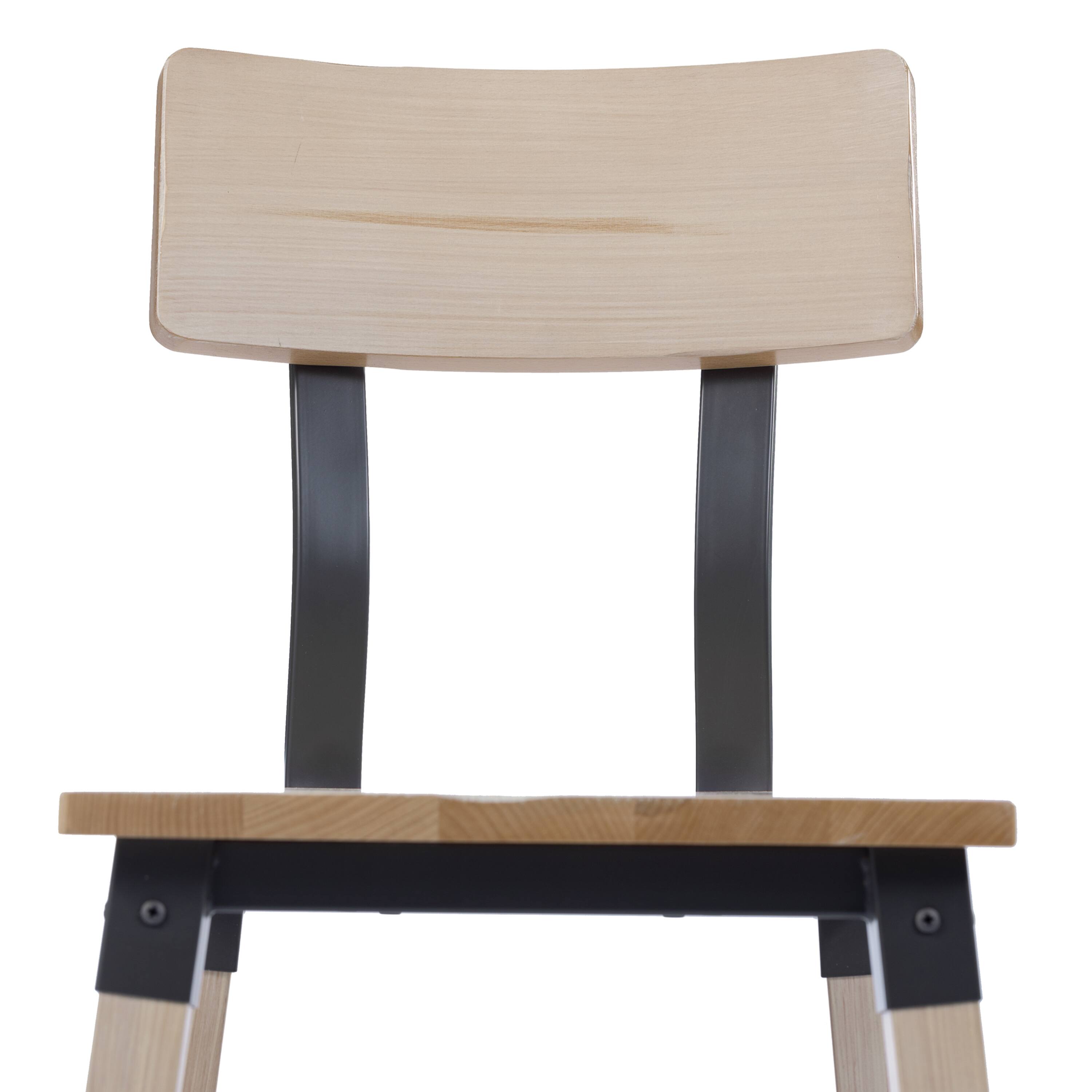 Alt View 10. Emma + Oliver - 4 Pack Commercial Grade Rustic Antique Industrial Style Wood Dining Chair - Antique White.