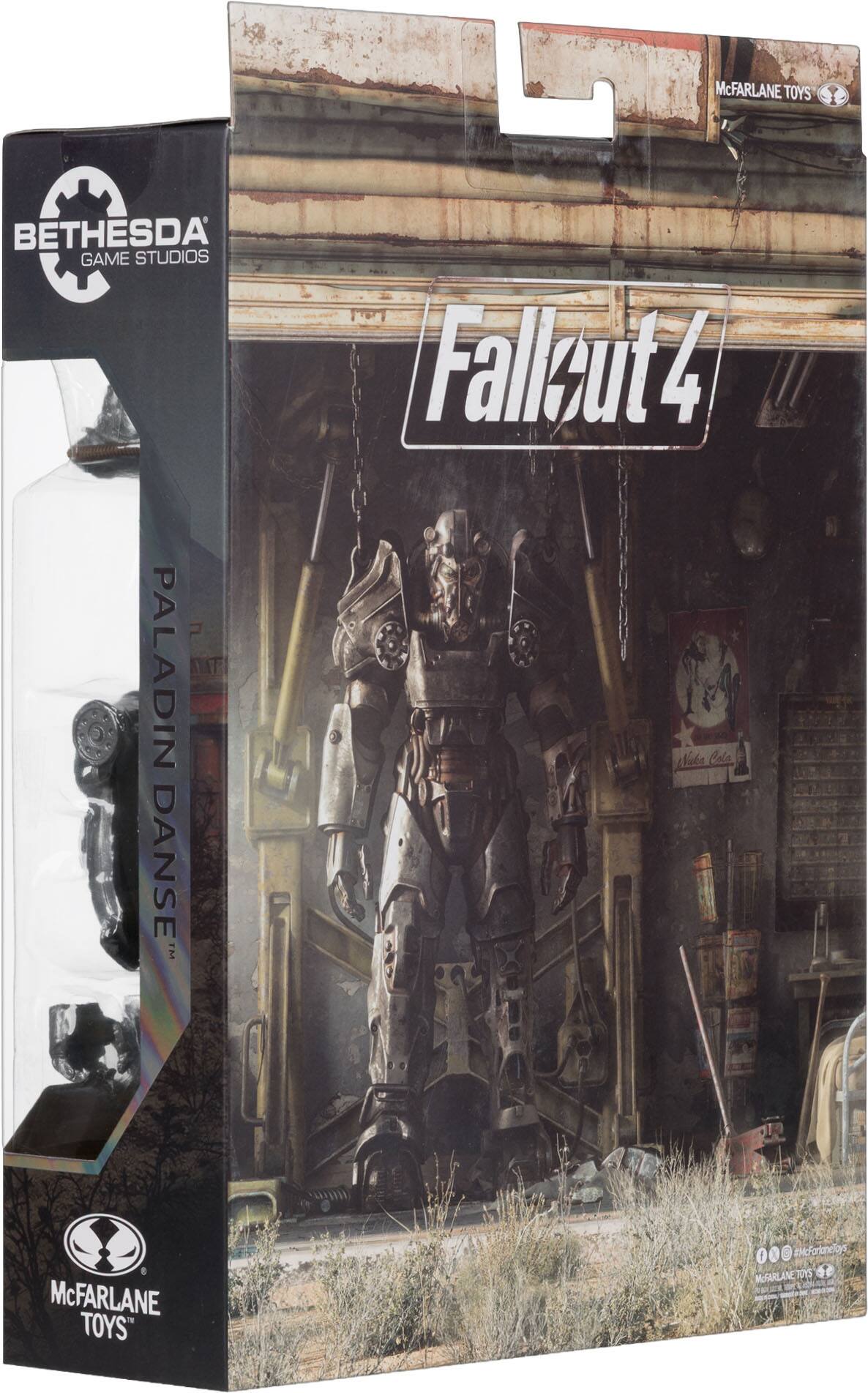 McFARLANE TOYS BETHESDA GAME STUDIOS PALADIN DANSE TM Fallzut 4 Wiale lola 8 McFARLANE TOYS" 1 3 #McFortanelays MOFARLANE T0Y5 1 E OUEE -g