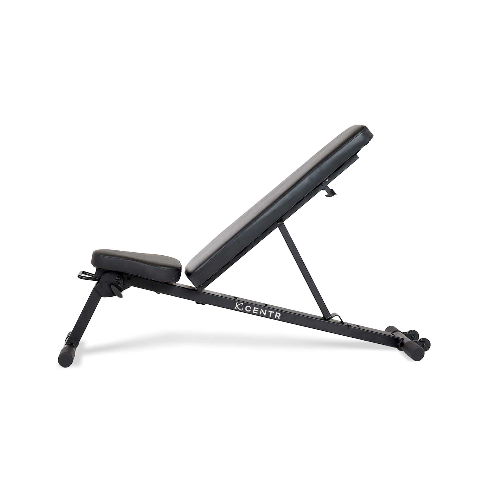 Front. Centr - Centr Folding Workout Bench with 3-month Centr Membership - Black.