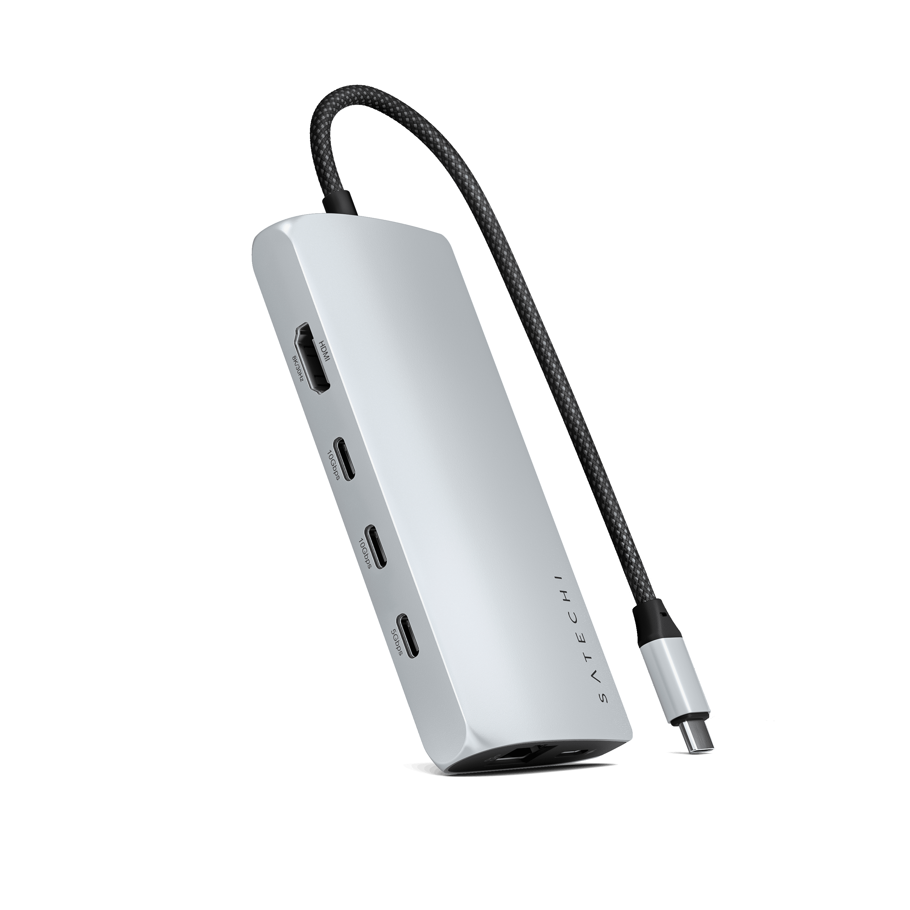 Satechi - USB-C Multiport Adapter 8-in-1 V3 - 8K HDMI, 100W Charging, Ethernet, 4 USB Ports, SD Card Reader - Silver price history on PriceWatchPro