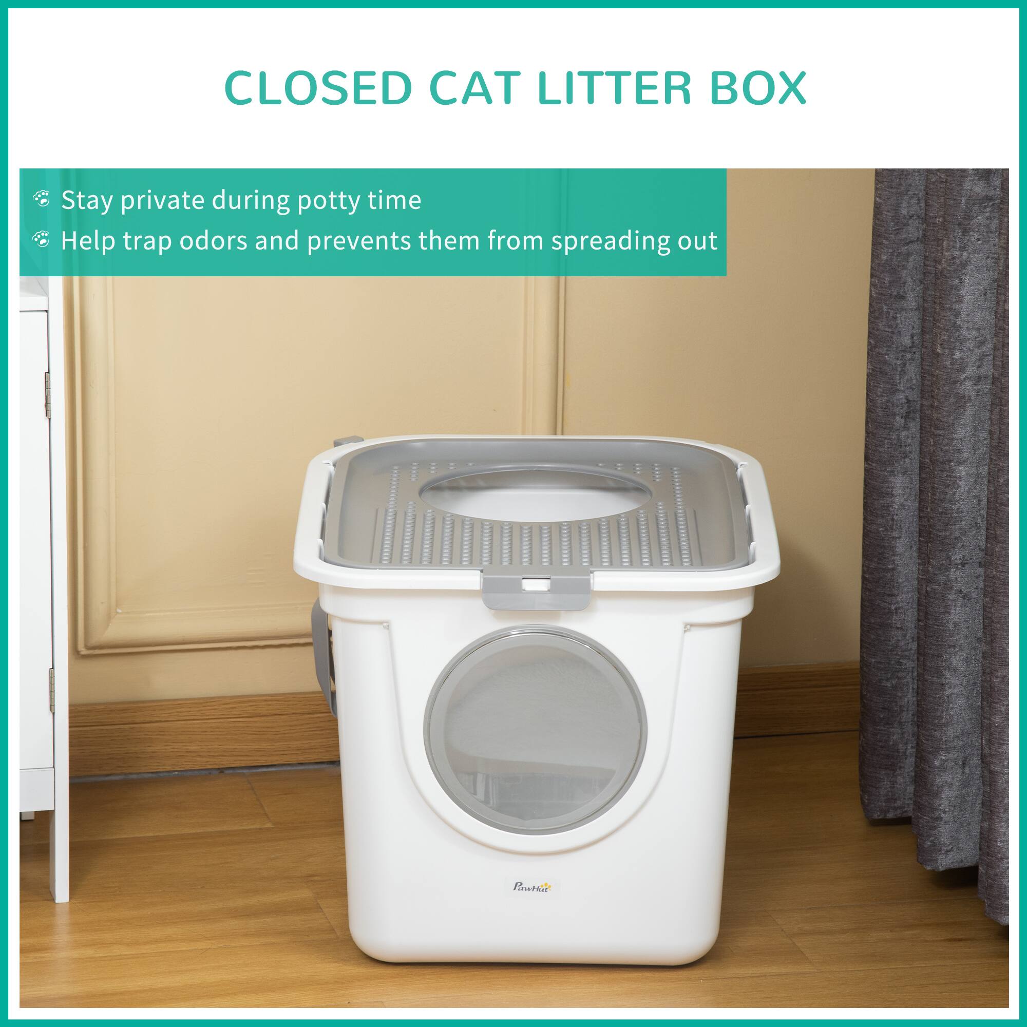 CLOSED CAT LITTER BOX

- Stay private during potty time
- Help trap odors and prevents them from spreading out