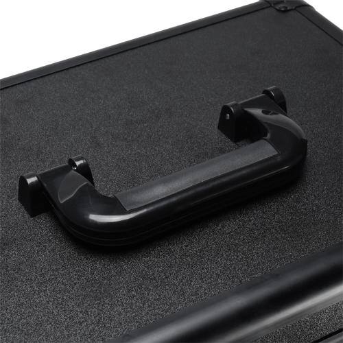 Alt View 3. Winado - 4 in 1 Rolling Makeup Case with 3 Color LED Light Mirror with Key 360° Swivel Wheels for Beauticians Hairstylists Nail - Black.