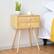 Alt View 15. Costway - Mid Century Modern 2 Drawers Nightstand In Sofa Side Table End Table Yellow - Natural.