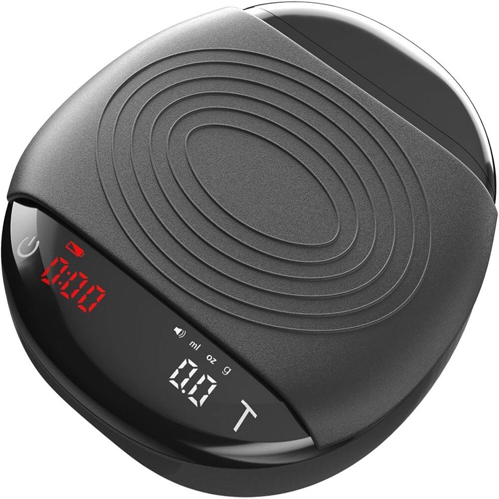Front. RTMB - Kitchen Food Weighing Measuring Baking Black Mini Coffee Scale with Timer - Black.