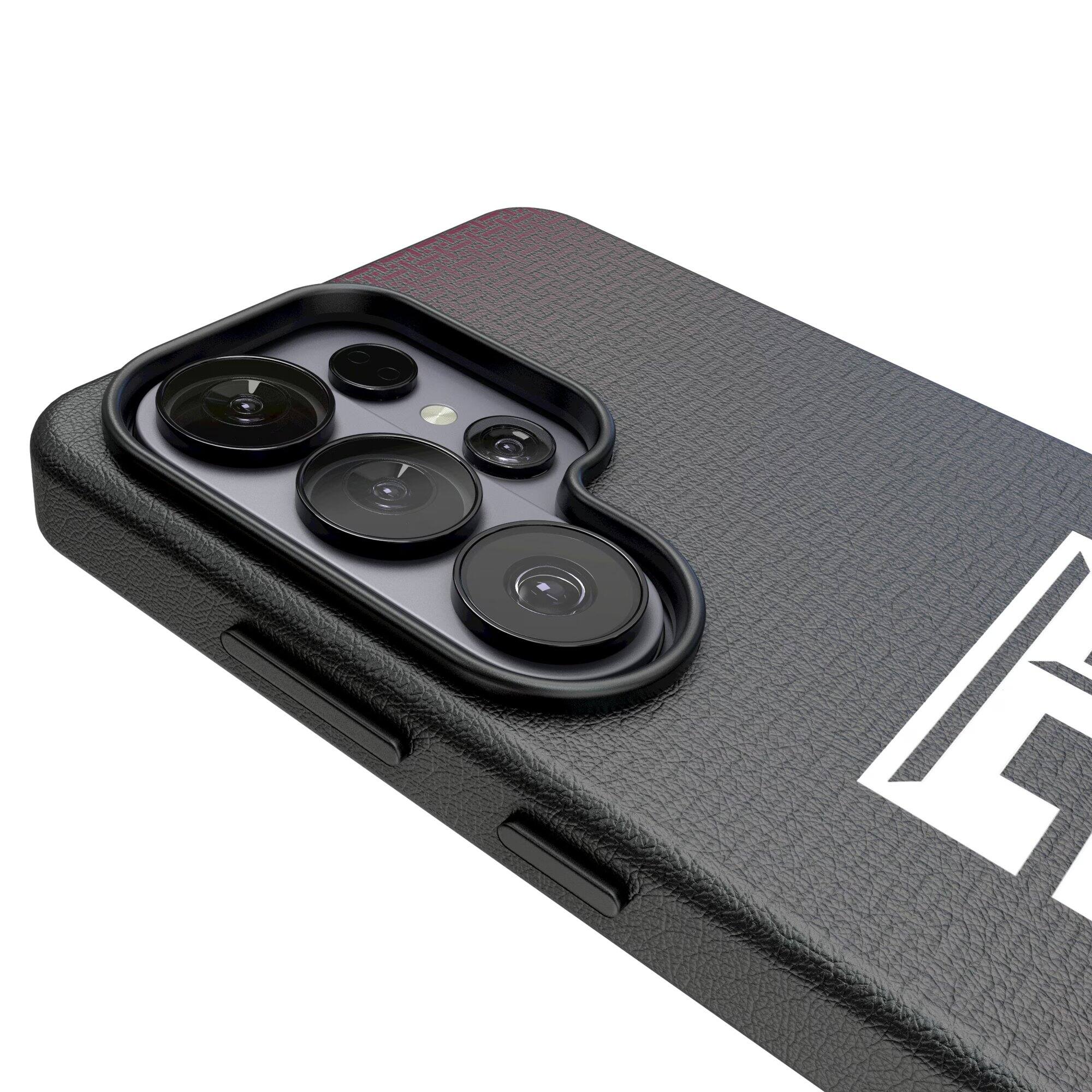 Alt View 2. Keyscaper - Texas A&M Aggies Linen Galaxy Magnetic Bump Case - S24 Plus - Black.