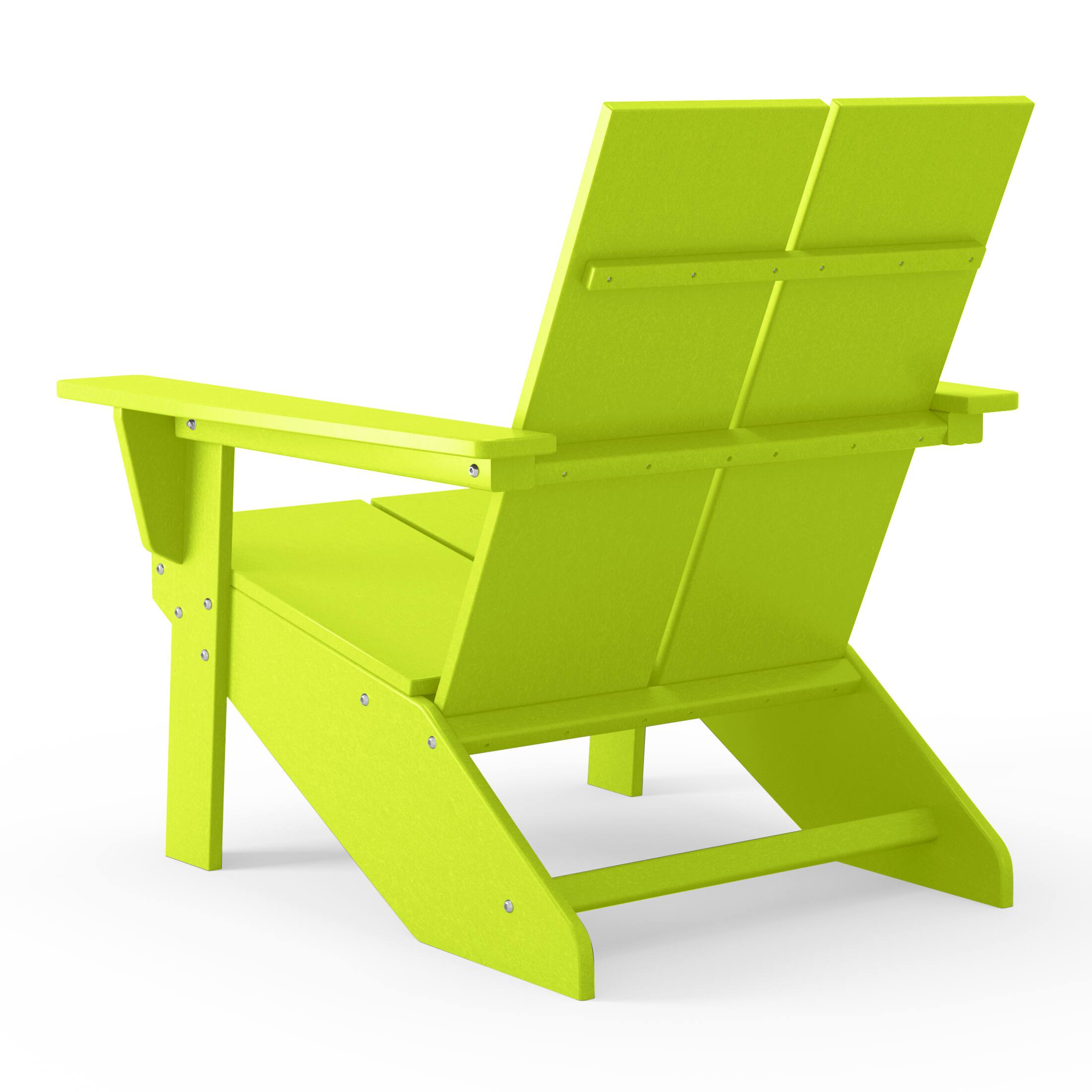 Alt View 3. WestinTrends - WestinTrends Riviera Outdoor HDPE Modern Adirondack Chair with Cup Holder (Set of 4) - Lime.
