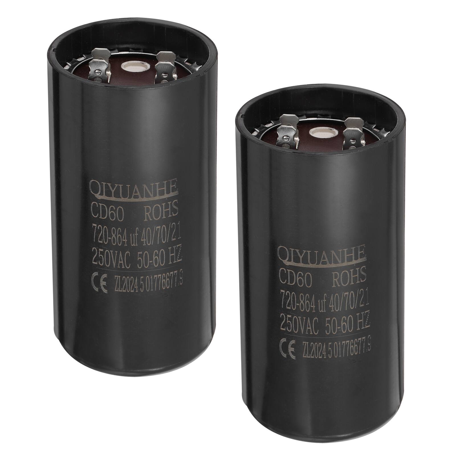 Unique Bargains - 2pcs CD60 Motor Run Capacitor, 720-864uF MFD AC250V, 50-60Hz, for Motor 53x110mm - Black price history on PriceWatchPro