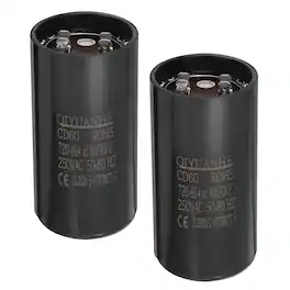 Unique Bargains - 2pcs CD60 Motor Run Capacitor, 720-864uF MFD AC250V, 50-60Hz, for Motor 53x110mm - Black