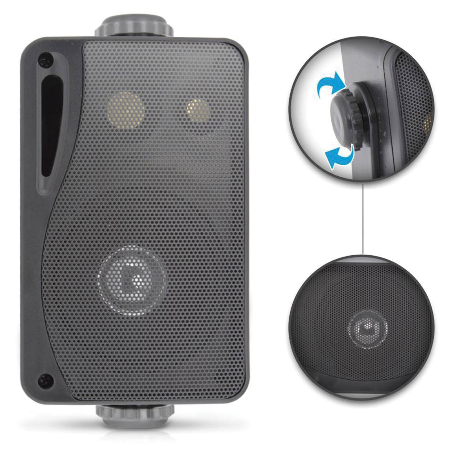 Alt View 2. Pyle - Pyle PLMR24B 3.5'' 200 Watt 3-Way Indoor/Outdoor Wall Mount Audio Speakers (Black, Pair) - Black.