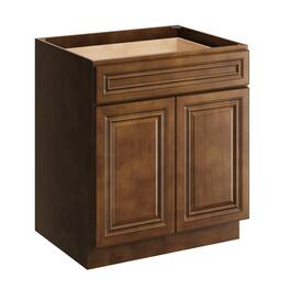 Boyel Living - 30 Inch Base Cabinet with Solid Wood Door and Soft-Close Features - Dark Caramel